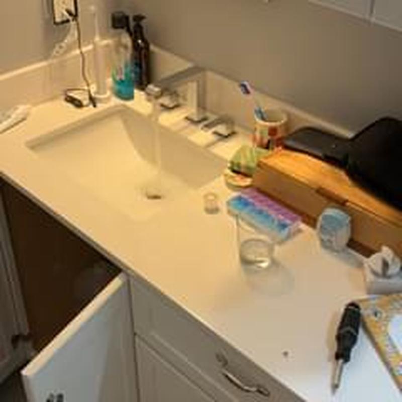 Lavatory faucets with new aerators installed