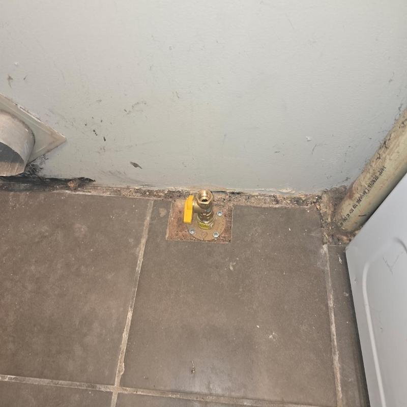 CSST gas line dryer connection with valve and vent