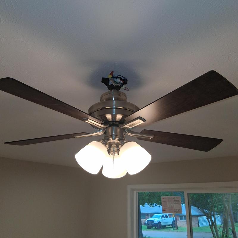Ceiling fan wiring and light fixture installation