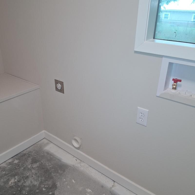 Electrical outlets and water shutoff valve installation
