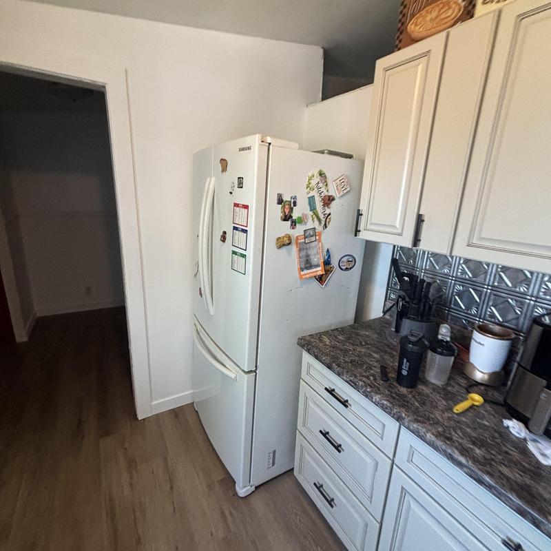 Refrigerator installation and hookup in kitchen area