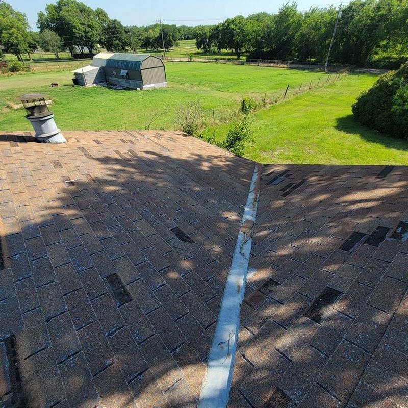 Asphalt shingle roof with flashing repair in Cleburne, TX