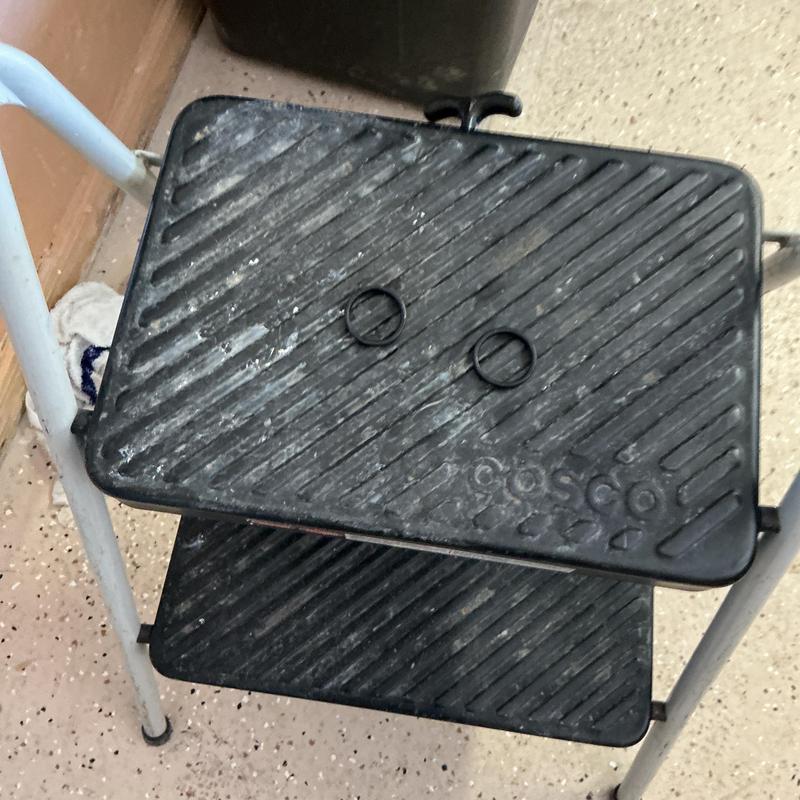Toilet tank flush valve rubber rings on step stool Toilet tank flush valve rubber rings on step stool