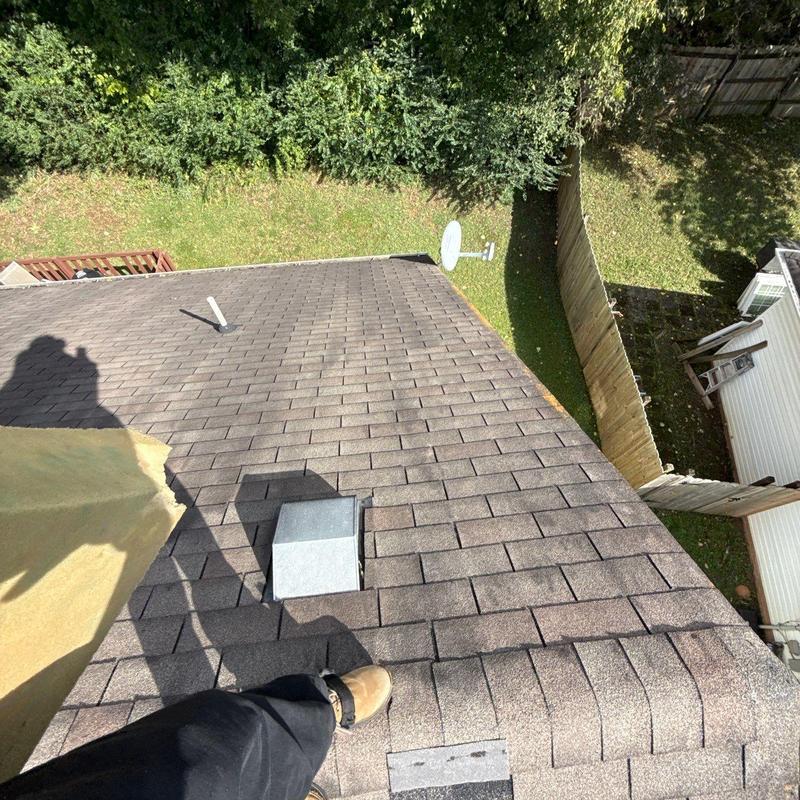 Asphalt roof shingles with hail damage inspection