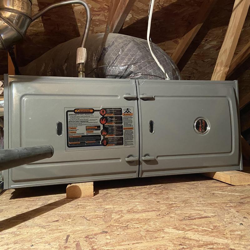 3-ton furnace installation in attic with ductwork