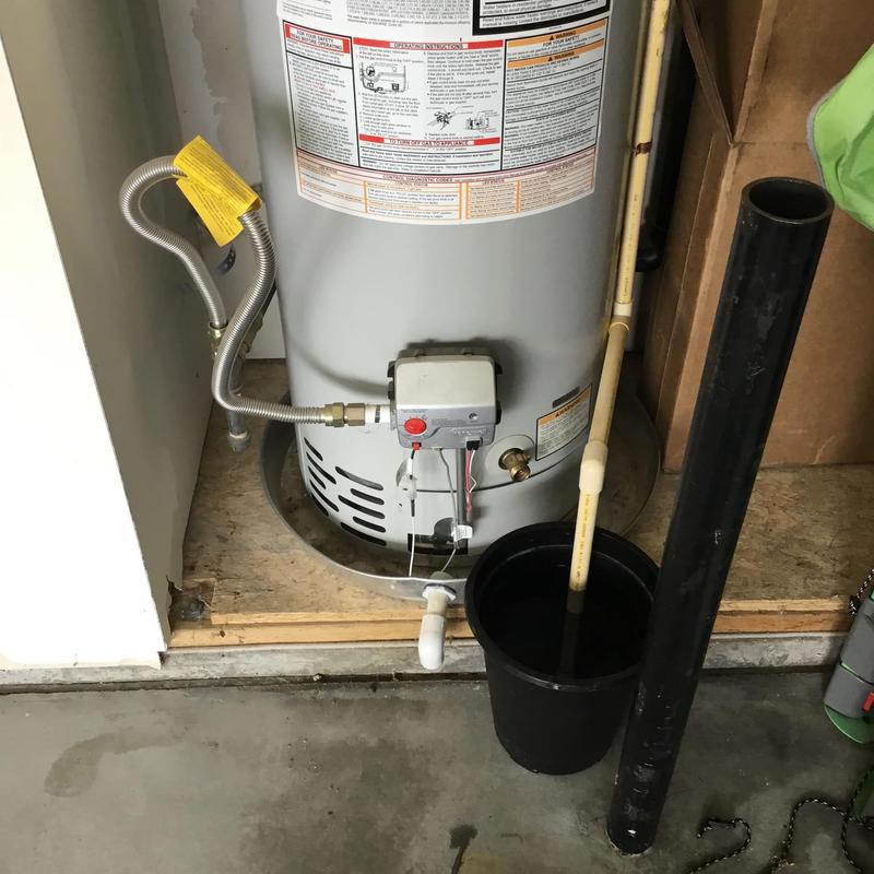 Water heater with new expansion tank installation