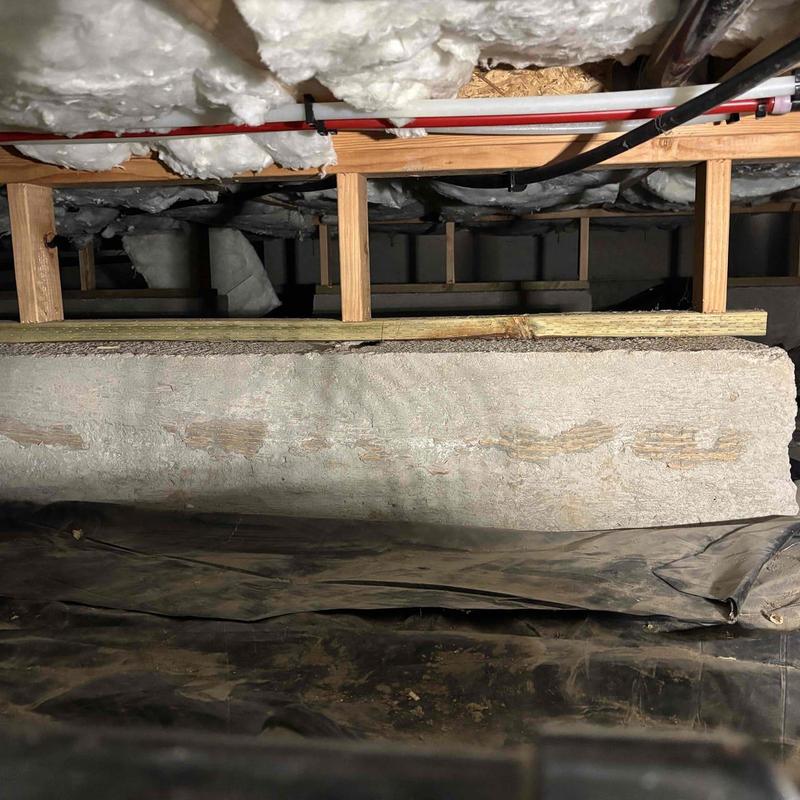 Water heater gas line test tee manifold installation in crawlspace