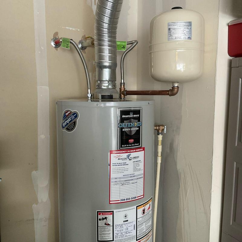Water heater expansion tank replacement and pressure check