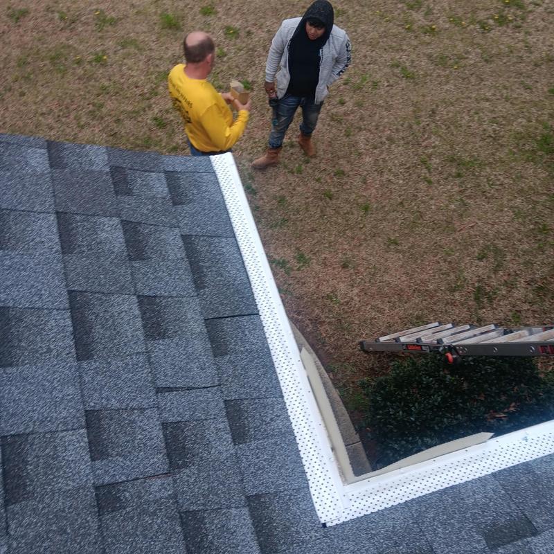 GAF HDZ shingle roof edge and gutter installation