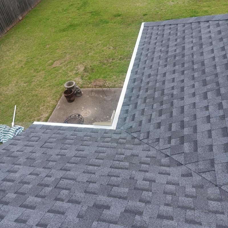 GAF HDZ asphalt shingle roof with gutter installation
