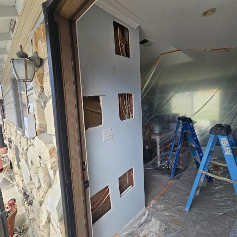 Copper water pipe reroute through wall and attic access