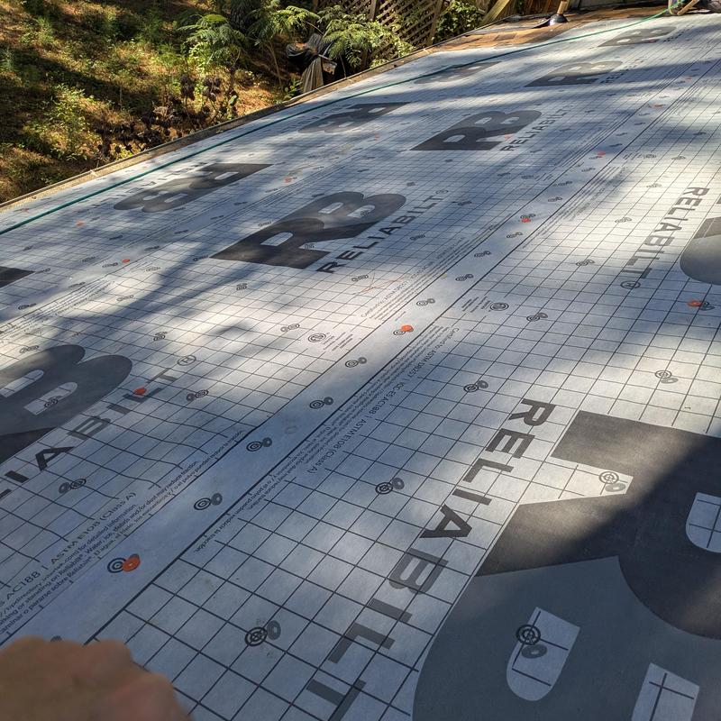 Roof underlayment installation with Reliabilt material