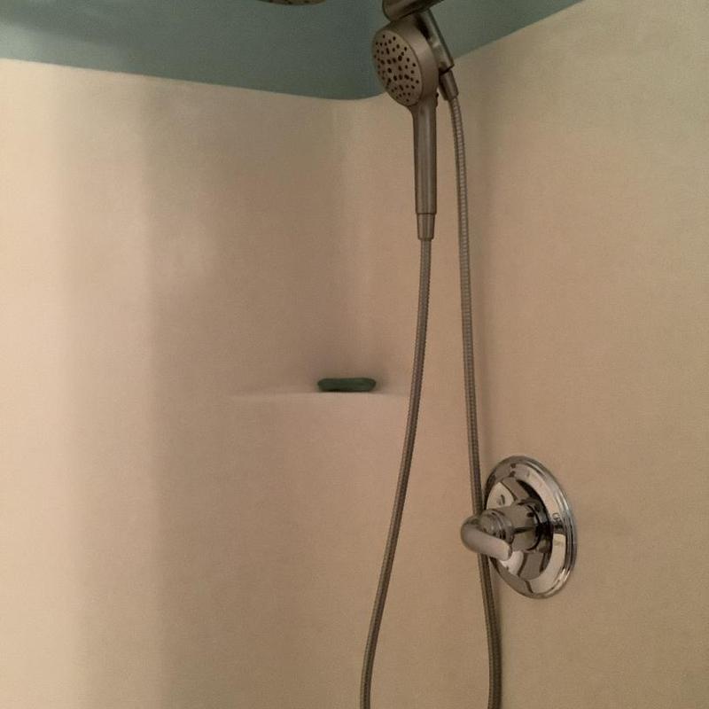 Delta shower valve and trim installation in bathroom Delta shower valve and trim installation in bathroom