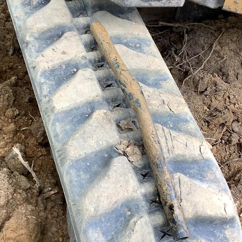 Main waterline pipe damaged by construction equipment Main waterline pipe damaged by construction equipment