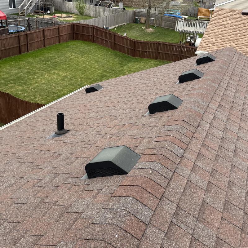 Tamko Heritage asphalt shingles with roof vents