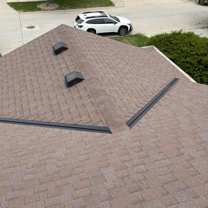 Tamko Heritage asphalt shingles with roof vents and flashing