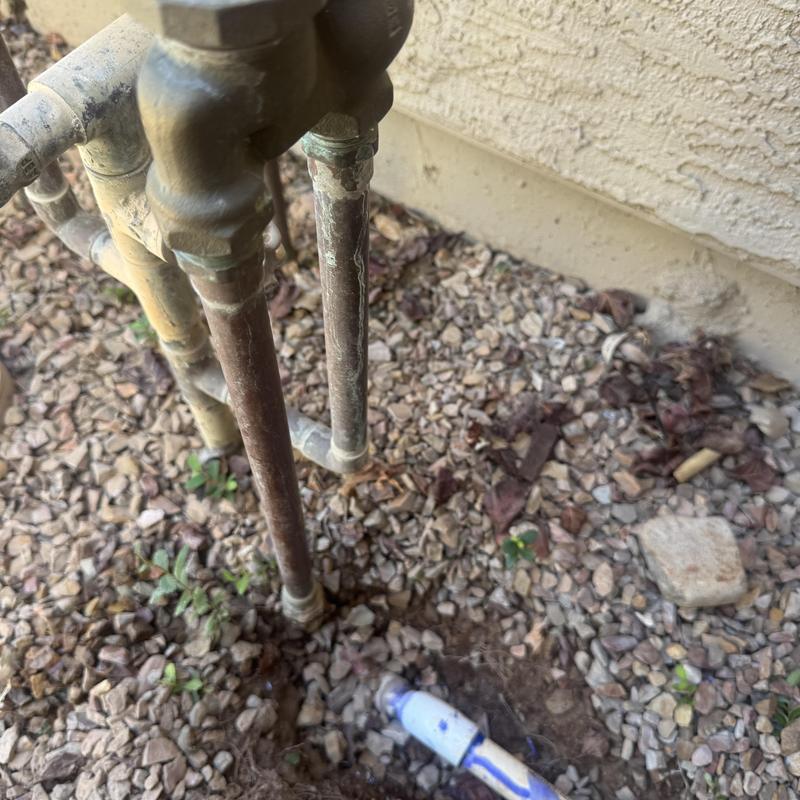 Pressure vacuum breaker on irrigation line outdoors Pressure vacuum breaker on irrigation line outdoors