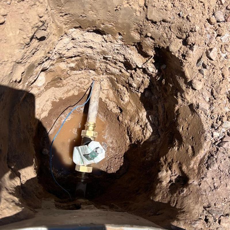 Pressure regulating valve installation in underground pipe trench