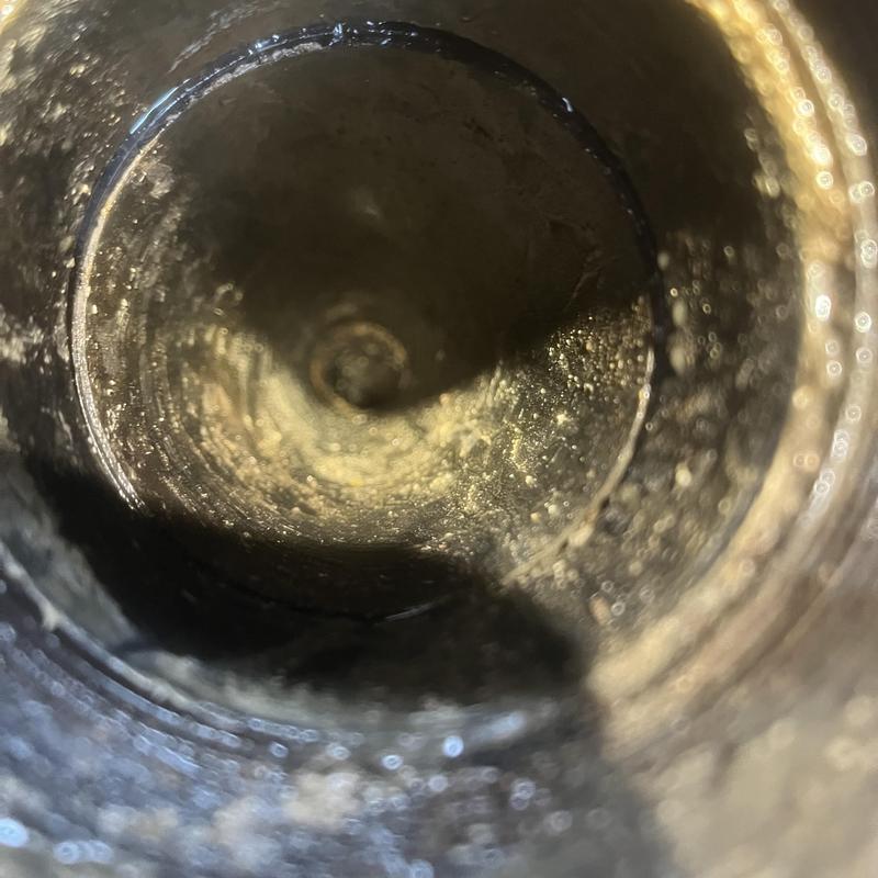 4-inch sewer drain line interior after hydro jet cleaning