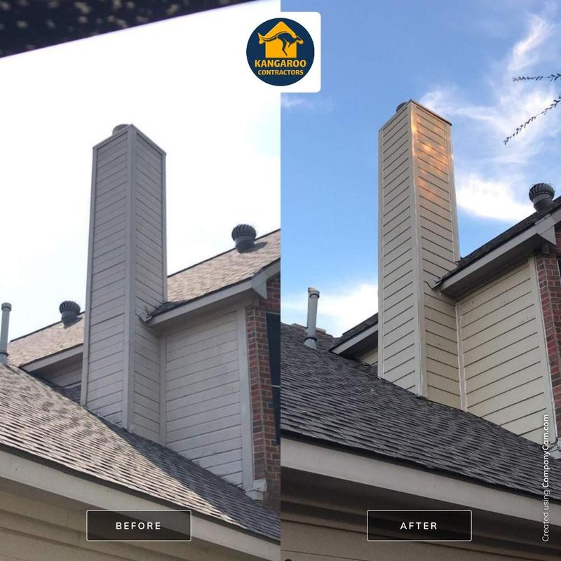 Chimney chase with LP SmartSide siding and trim Chimney chase with LP SmartSide siding and trim