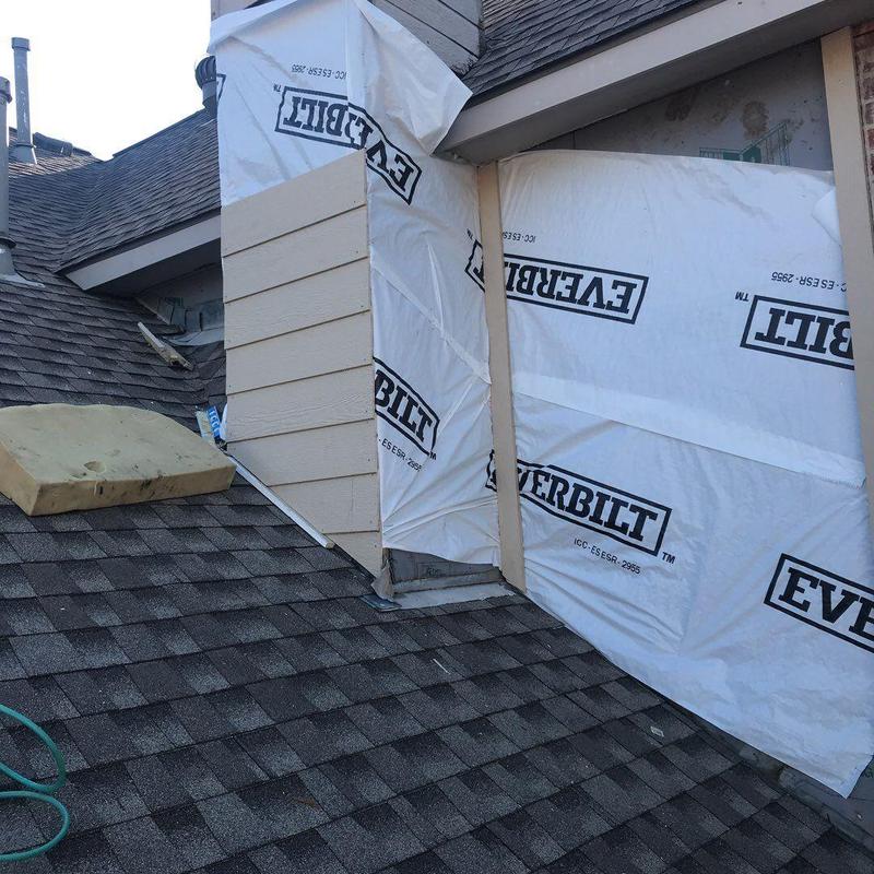 Chimney chase with LP SmartSide siding installation Chimney chase with LP SmartSide siding installation