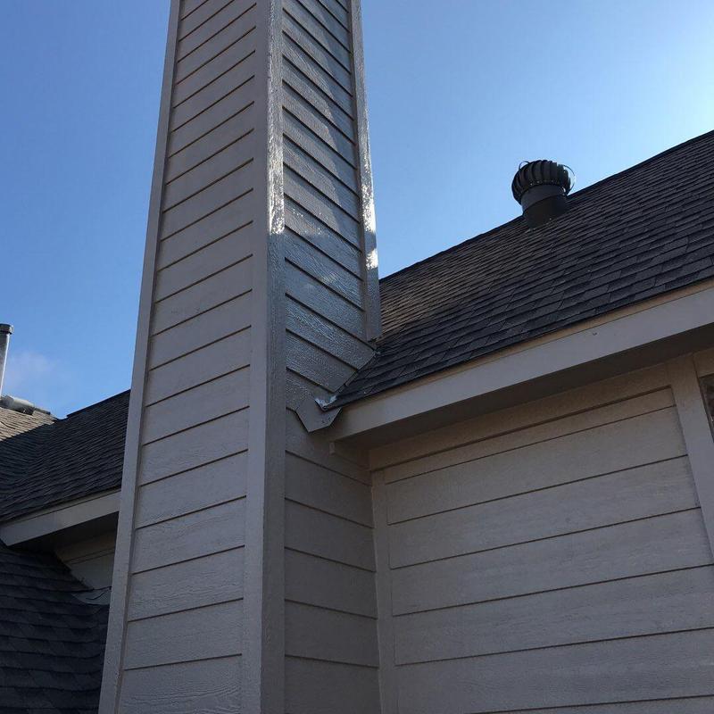 Chimney chase with LP SmartSide siding and trim Chimney chase with LP SmartSide siding and trim