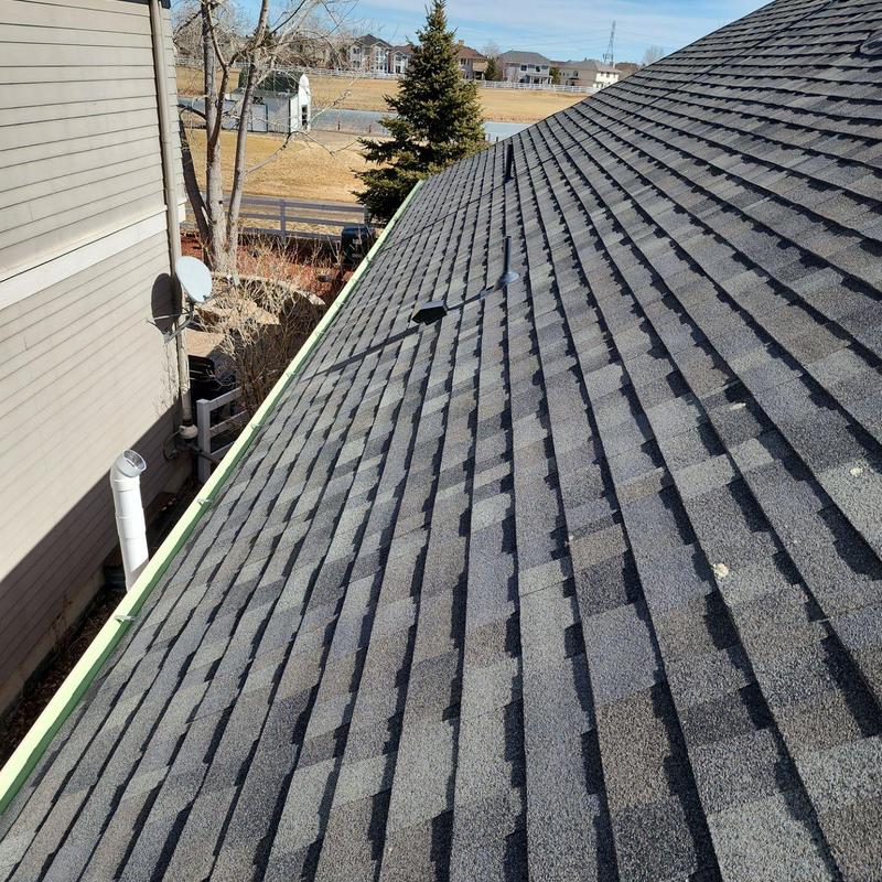 Asphalt shingle roof with sealed pipe jacks and flashing Asphalt shingle roof with sealed pipe jacks and flashing