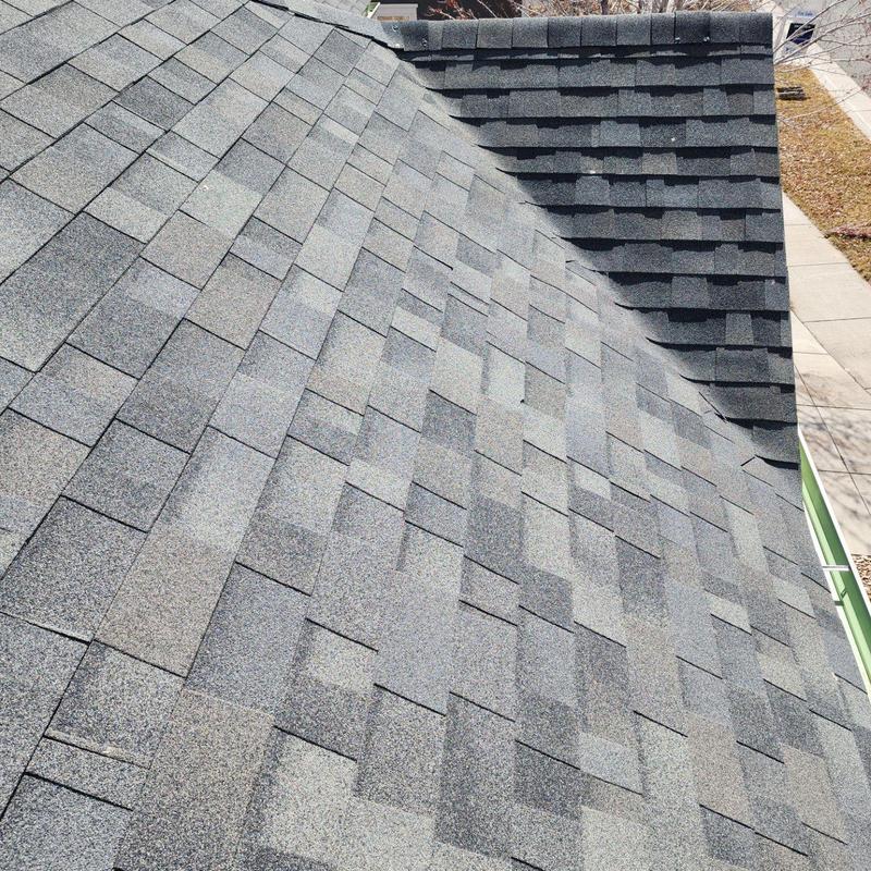 Asphalt shingle roof with sealed pipe jacks and flashing Asphalt shingle roof with sealed pipe jacks and flashing
