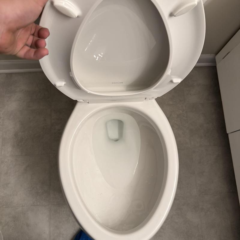 Kohler comfort height toilet with open lid installation Kohler comfort height toilet with open lid installation