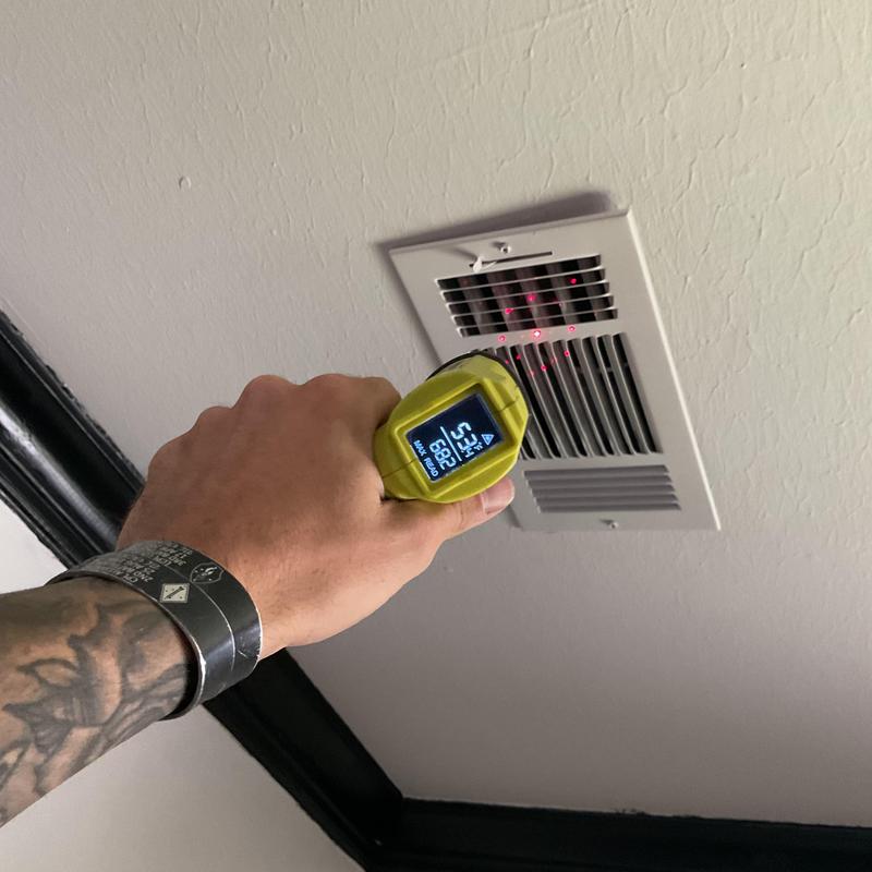 HVAC vent temperature reading with infrared thermometer