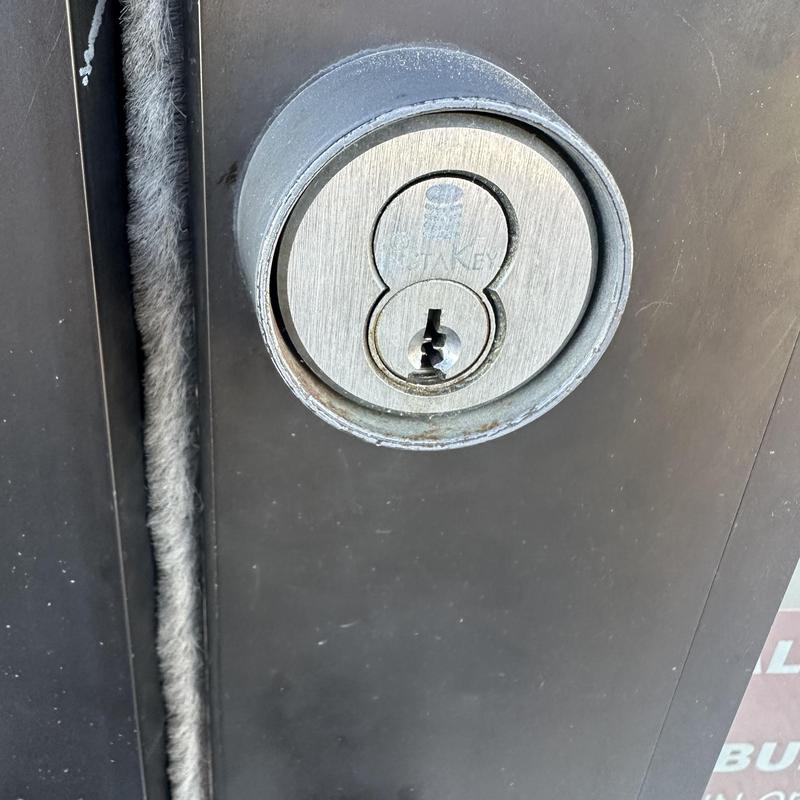 Instakey commercial door lock rekeying on metal door Instakey commercial door lock rekeying on metal door
