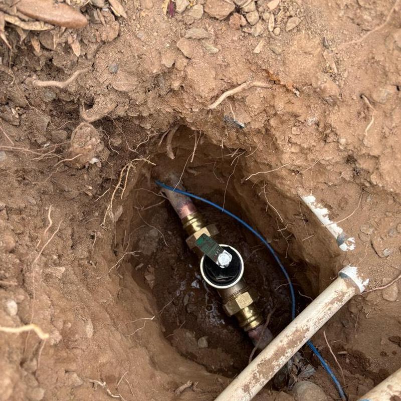 One-inch pressure relief valve installed near water meter