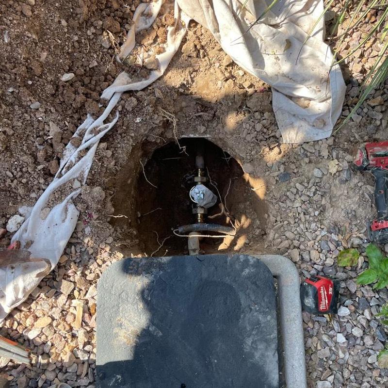 1 inch pressure reducing valve with access box in ground