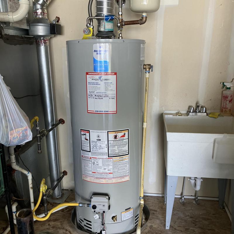 50 gallon Bradford White gas water heater installation