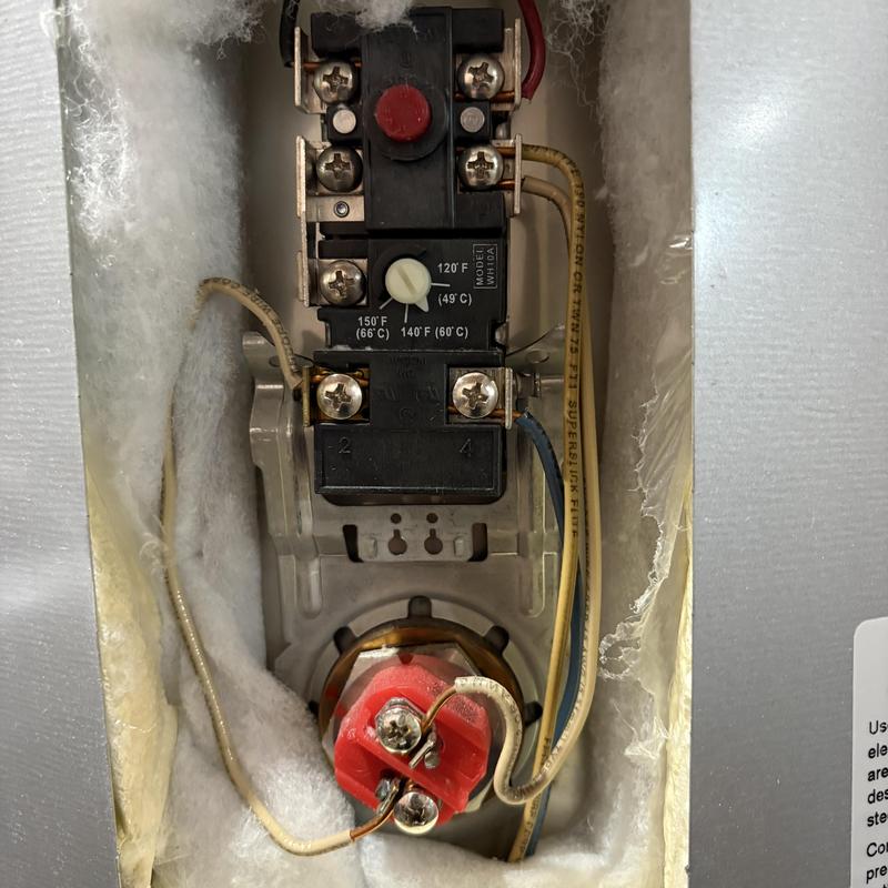 Everlast water heater thermostat and element detail Everlast water heater thermostat and element detail