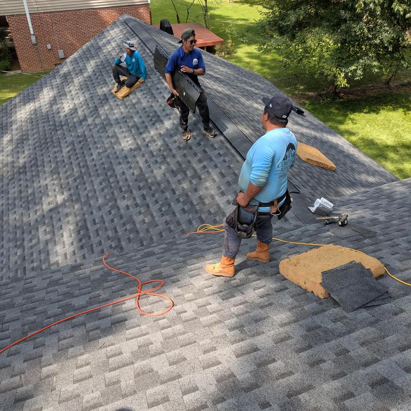 GAF HDZ asphalt shingle roof installation in progress