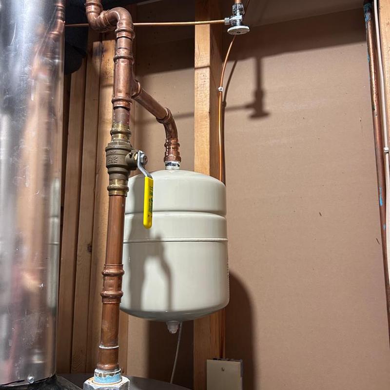Water heater relief valve with copper piping