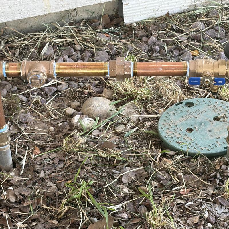 Backflow prevention valve installation with copper piping