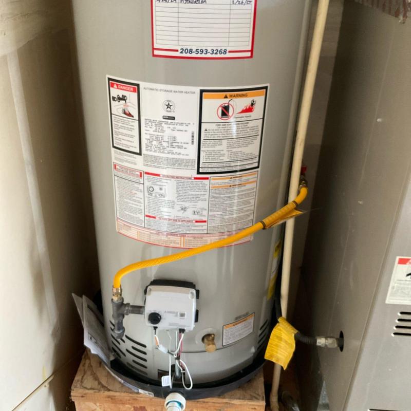 Water heater with yellow gas line and control valve