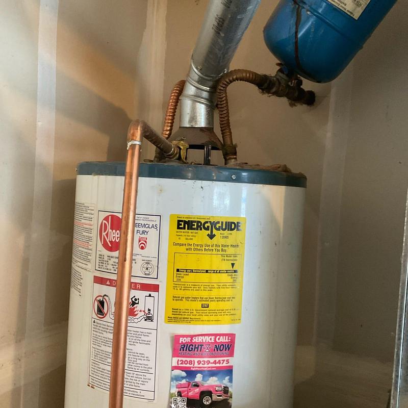 Water heater with failed expansion tank in garage