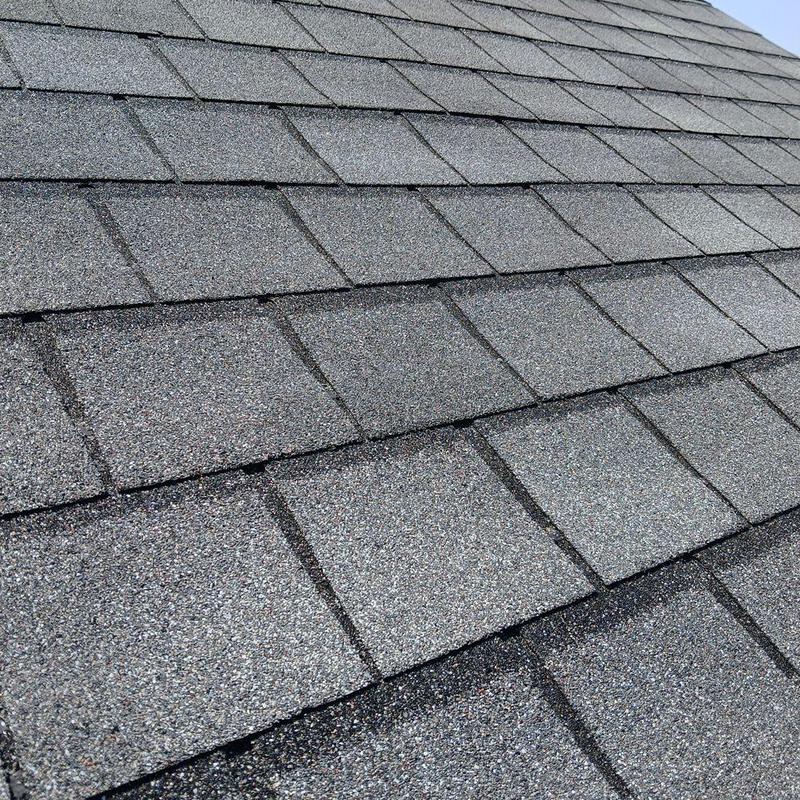 GAF SlateLine asphalt roofing shingles close-up view