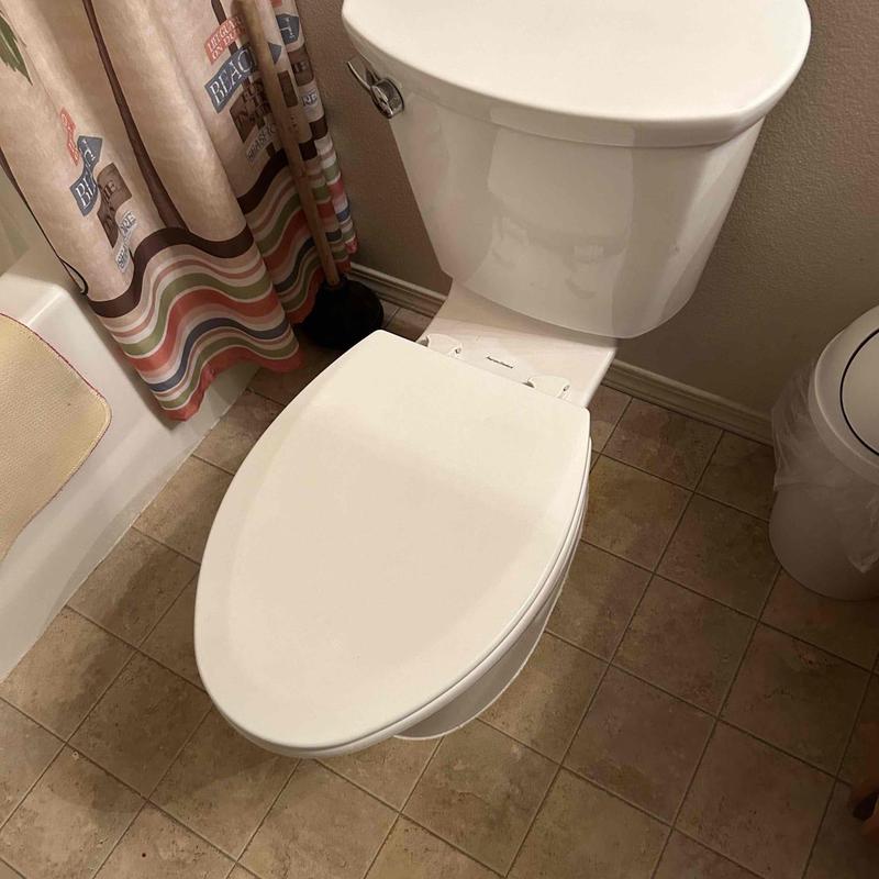 Toilet with newly installed tank to bowl gasket and wax ring