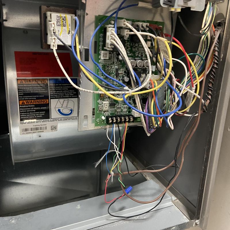 Furnace circuit board with wiring and connectors