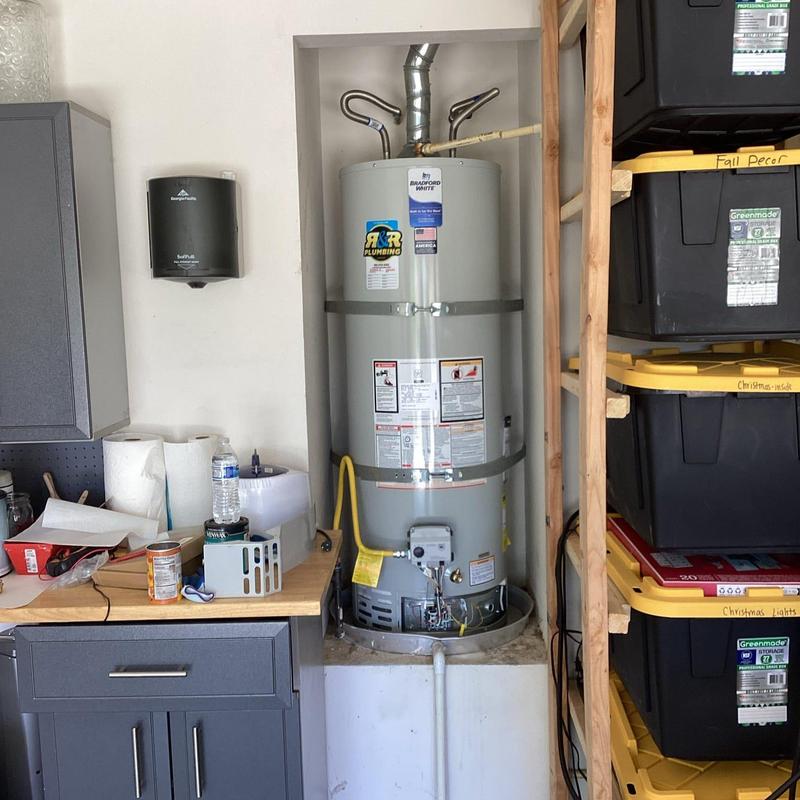 50-gallon Bradford White water heater installation