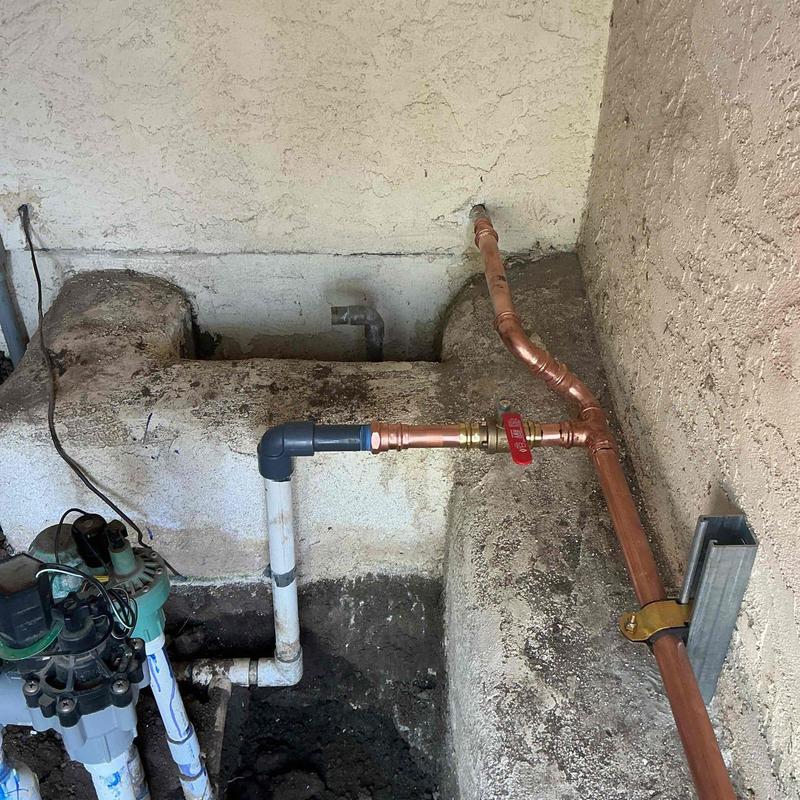 1-inch copper main water service line installation