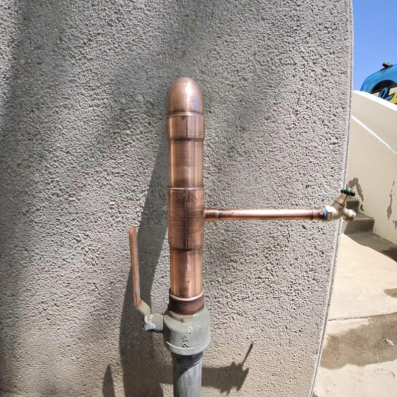 2 12 copper piping with ball valve and faucet connection