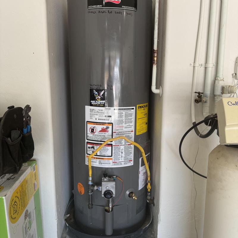 50-gallon water heater with gas valve and piping 50-gallon water heater with gas valve and piping