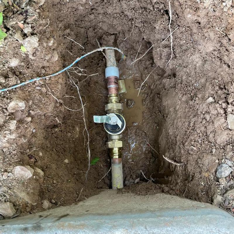 1 inch pressure reducing valve on water main in dirt