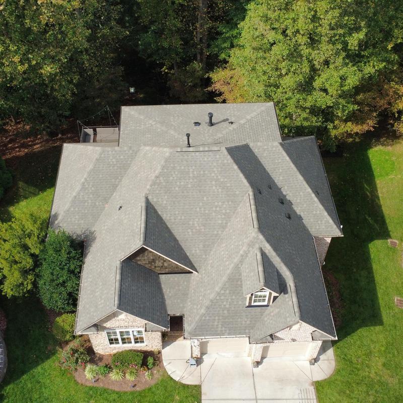 GAF Timberline HDZ shingle roof replacement aerial view