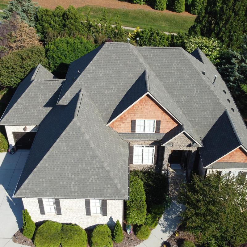Architectural shingle roof on residential home